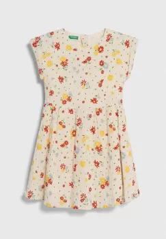 United Colors of Benetton rochie fete culoarea bej, mini, evazati imagine