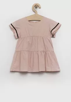 United Colors of Benetton rochie fete culoarea bej, mini, evazati imagine