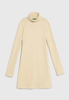 United Colors of Benetton rochie fete culoarea bej, mini, evazati imagine