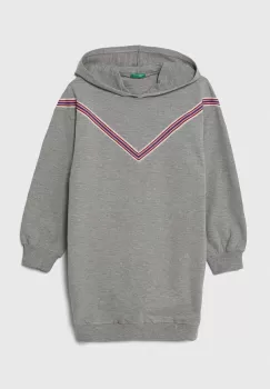 United Colors of Benetton rochie fete culoarea gri, mini, drept imagine