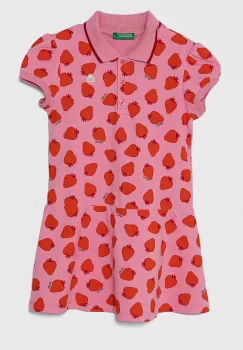 United Colors of Benetton rochie fete culoarea roz, mini, evazati imagine
