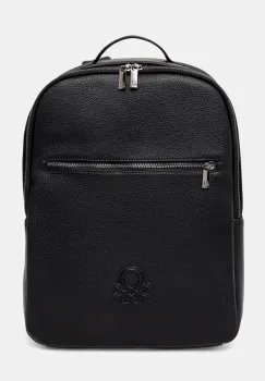 United Colors of Benetton rucsac barbati, culoarea negru, mare, neted, 618UUY03G imagine