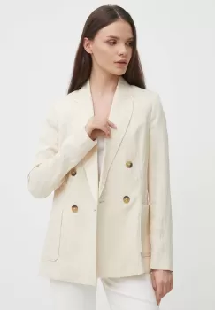 United Colors of Benetton sacou culoarea bej, cu doua randuri de nasturi, neted imagine