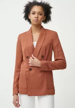 United Colors of Benetton sacou culoarea maro, cu doua randuri de nasturi, neted imagine