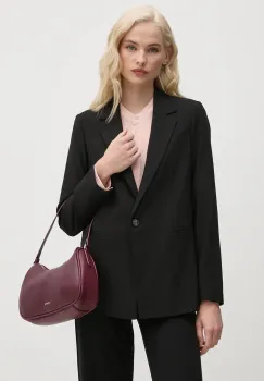 United Colors of Benetton sacou culoarea negru, un singur rand de nasturi, neted, 2962DW00H imagine