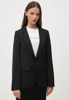 United Colors of Benetton sacou culoarea negru, un singur rand de nasturi, neted, 2OIGDW02B imagine