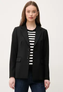 United Colors of Benetton sacou culoarea negru, un singur rand de nasturi, uni, 2R4CDW02W imagine