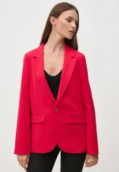 United Colors of Benetton sacou culoarea rosu, un singur rand de nasturi, neted, 2OIGDW02B imagine