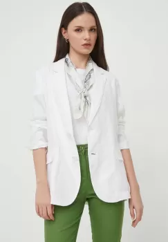 United Colors of Benetton sacou de in culoarea alb, un singur rand de nasturi, neted imagine