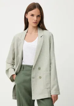 United Colors of Benetton sacou de in culoarea verde, cu doua randuri de nasturi, cu imprimeu, 265XDW035 imagine