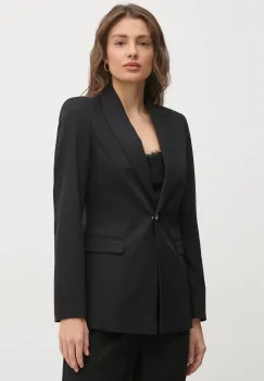 United Colors of Benetton sacou din lana culoarea negru, un singur rand de nasturi, uni, 27UPDW02L imagine