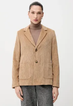 United Colors of Benetton sacou din velur culoarea maro, un singur rand de nasturi, uni, 2Q5GDW03I imagine