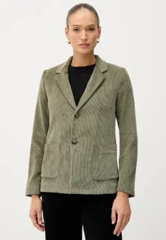 United Colors of Benetton sacou din velur culoarea verde, un singur rand de nasturi, uni, 2Q5GDW03I imagine