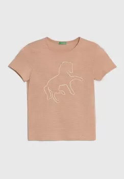 United Colors of Benetton tricou copii culoarea bej imagine
