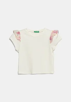 United Colors of Benetton tricou copii culoarea bej, 3P4ZG10IV imagine