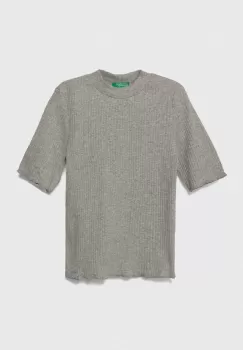 United Colors of Benetton tricou copii culoarea gri imagine