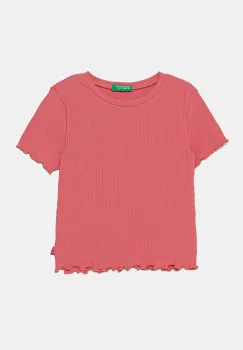 United Colors of Benetton tricou copii culoarea roz, 3F1AC10N4 imagine