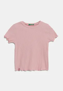 United Colors of Benetton tricou copii culoarea roz, 3F1AG10HZ imagine