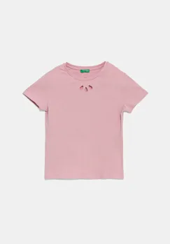 United Colors of Benetton tricou copii culoarea roz, 3P4ZC10O0 imagine