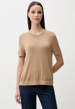 United Colors of Benetton tricou cu maneca lunga culoarea bej, 1ZRED10BK imagine