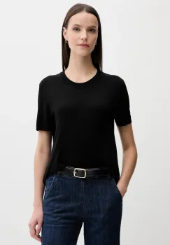 United Colors of Benetton tricou cu maneca lunga culoarea negru, 1ZRED10BK imagine