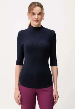United Colors of Benetton tricou culoarea bleumarin, cu turtleneck, 36K8D201B imagine