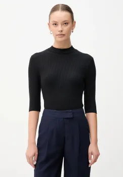 United Colors of Benetton tricou culoarea negru, cu turtleneck, 36K8D201B imagine