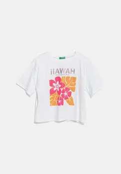 United Colors of Benetton tricou de bumbac pentru copii culoarea alb, 35RYC10OZ imagine