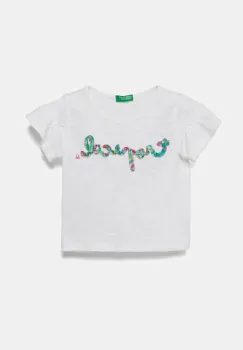 United Colors of Benetton tricou de bumbac pentru copii culoarea alb, 38V4G10JI imagine