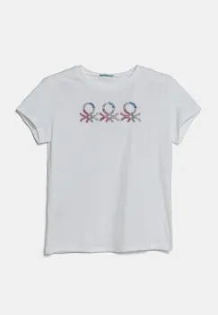 United Colors of Benetton tricou de bumbac pentru copii culoarea alb, 3I1XC10MZ imagine
