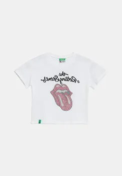 United Colors of Benetton tricou de bumbac pentru copii culoarea alb, 3I1XC10NW imagine