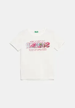 United Colors of Benetton tricou de bumbac pentru copii culoarea alb, 3I1XC10OY imagine