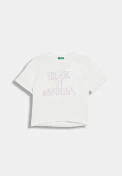 United Colors of Benetton tricou de bumbac pentru copii culoarea alb, 3I1XC10QD imagine