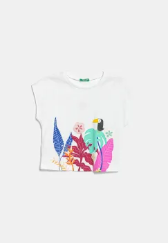 United Colors of Benetton tricou de bumbac pentru copii culoarea alb, 3I1XG10JH imagine