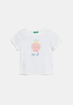 United Colors of Benetton tricou de bumbac pentru copii culoarea alb, 3I1XG10JJ imagine