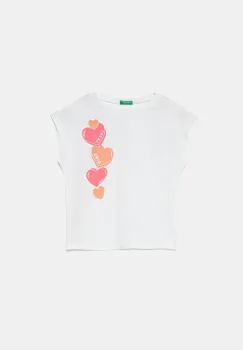 United Colors of Benetton tricou de bumbac pentru copii culoarea alb, 3JERC10PB imagine