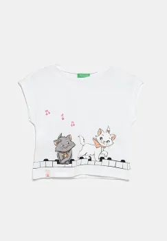 United Colors of Benetton tricou de bumbac pentru copii culoarea alb, 3JERG10JC imagine