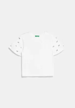 United Colors of Benetton tricou de bumbac pentru copii culoarea alb, 3MI5C10O1 imagine