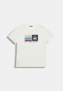 United Colors of Benetton tricou de bumbac pentru copii culoarea alb, cu imprimeu, 3I1XC10Q4 imagine