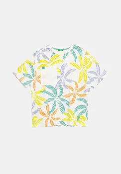 United Colors of Benetton tricou de bumbac pentru copii culoarea alb, cu imprimeu, 3PDQC10PA imagine