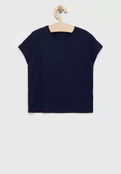 United Colors of Benetton tricou de bumbac pentru copii culoarea albastru marin, neted imagine