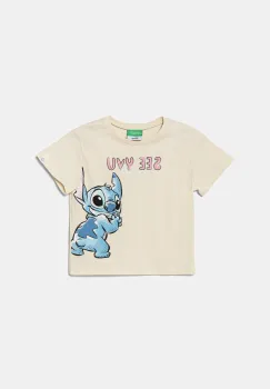 United Colors of Benetton tricou de bumbac pentru copii culoarea bej, 35RYG10HQ imagine