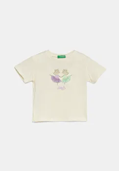 United Colors of Benetton tricou de bumbac pentru copii culoarea bej, 3I1XG10I4 imagine