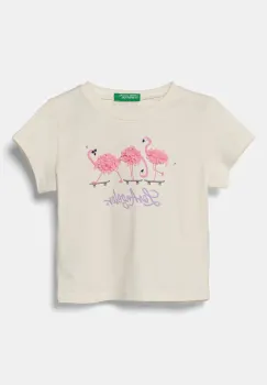 United Colors of Benetton tricou de bumbac pentru copii culoarea bej, 3I1XG10J1 imagine