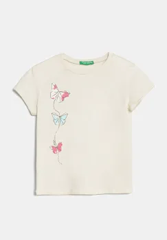 United Colors of Benetton tricou de bumbac pentru copii culoarea bej, 3I1XG10J2 imagine