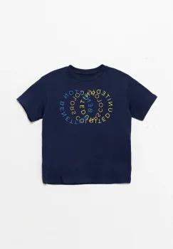 United Colors of Benetton tricou de bumbac pentru copii culoarea bleumarin, cu imprimeu, 3I1XC10OO imagine