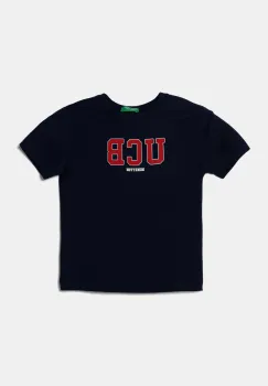 United Colors of Benetton tricou de bumbac pentru copii culoarea bleumarin, cu imprimeu, 3I1XG10HT imagine
