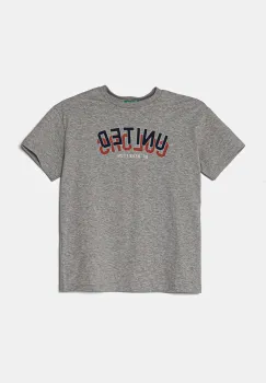 United Colors of Benetton tricou de bumbac pentru copii culoarea gri, cu imprimeu, 3I1XC10N3 imagine