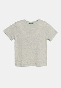 United Colors of Benetton tricou de bumbac pentru copii culoarea gri, cu imprimeu, 3I1XG10IJ imagine