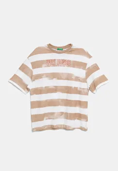 United Colors of Benetton tricou de bumbac pentru copii culoarea maro, cu imprimeu, 3SL3C10P5 imagine
